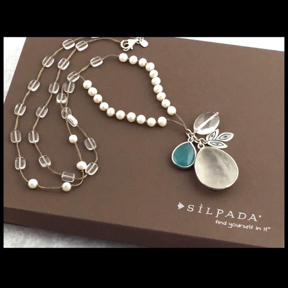 Silpada "Oh So Pretty" Pearl/Crystal Necklace N2108